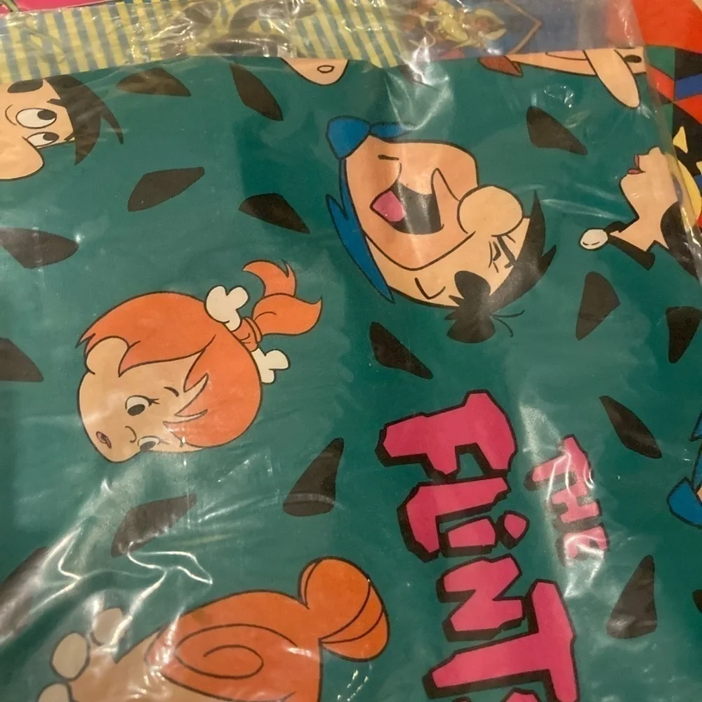 Lot of 5 Vintage New In Package Wrapping Paper